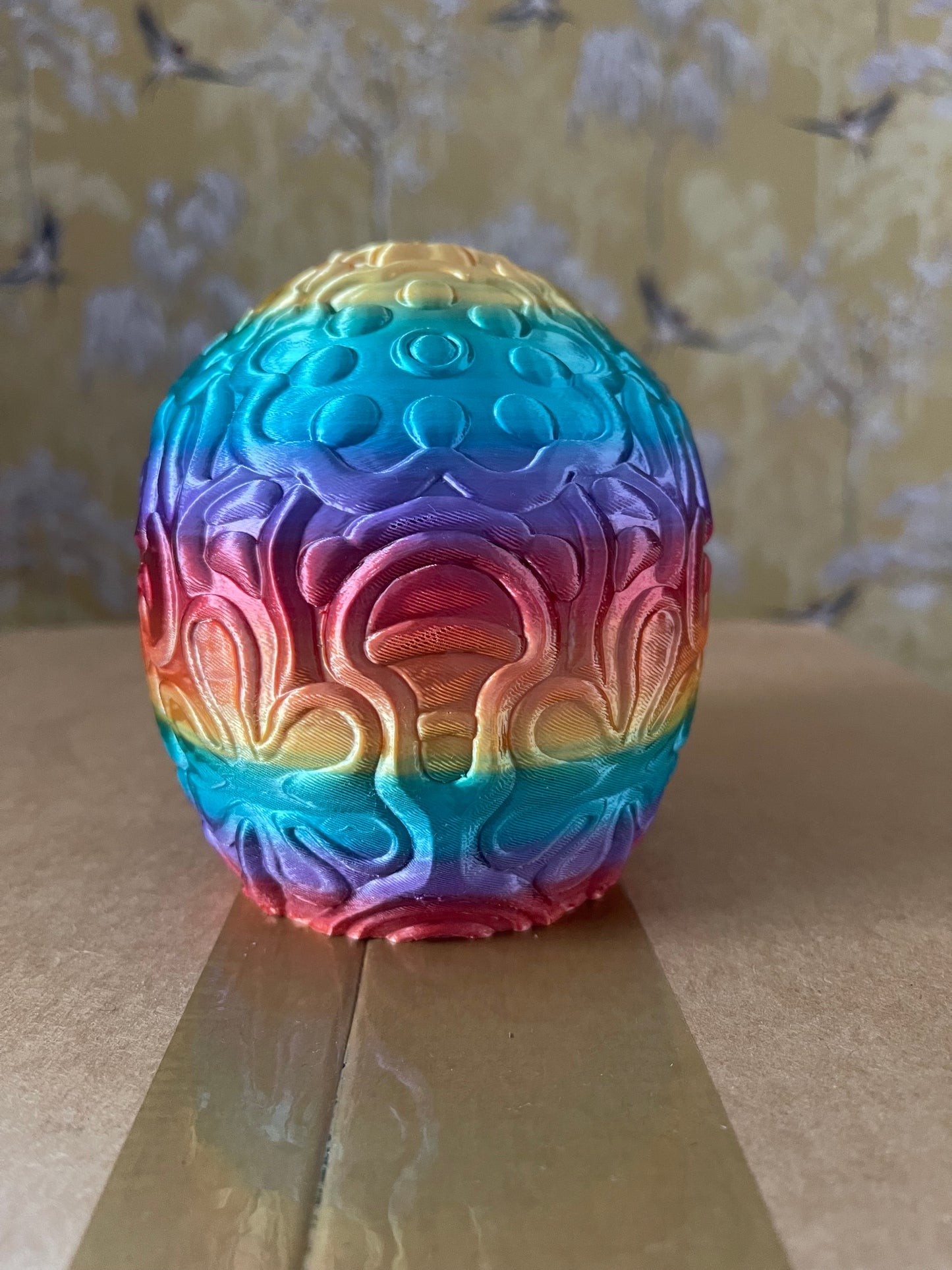 Sugar Skull Statue - Rainbow Silk -3D printed